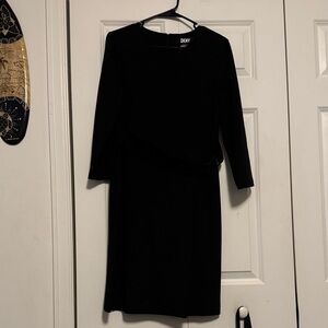 DKNY Classic Black Long Sleeve Dress